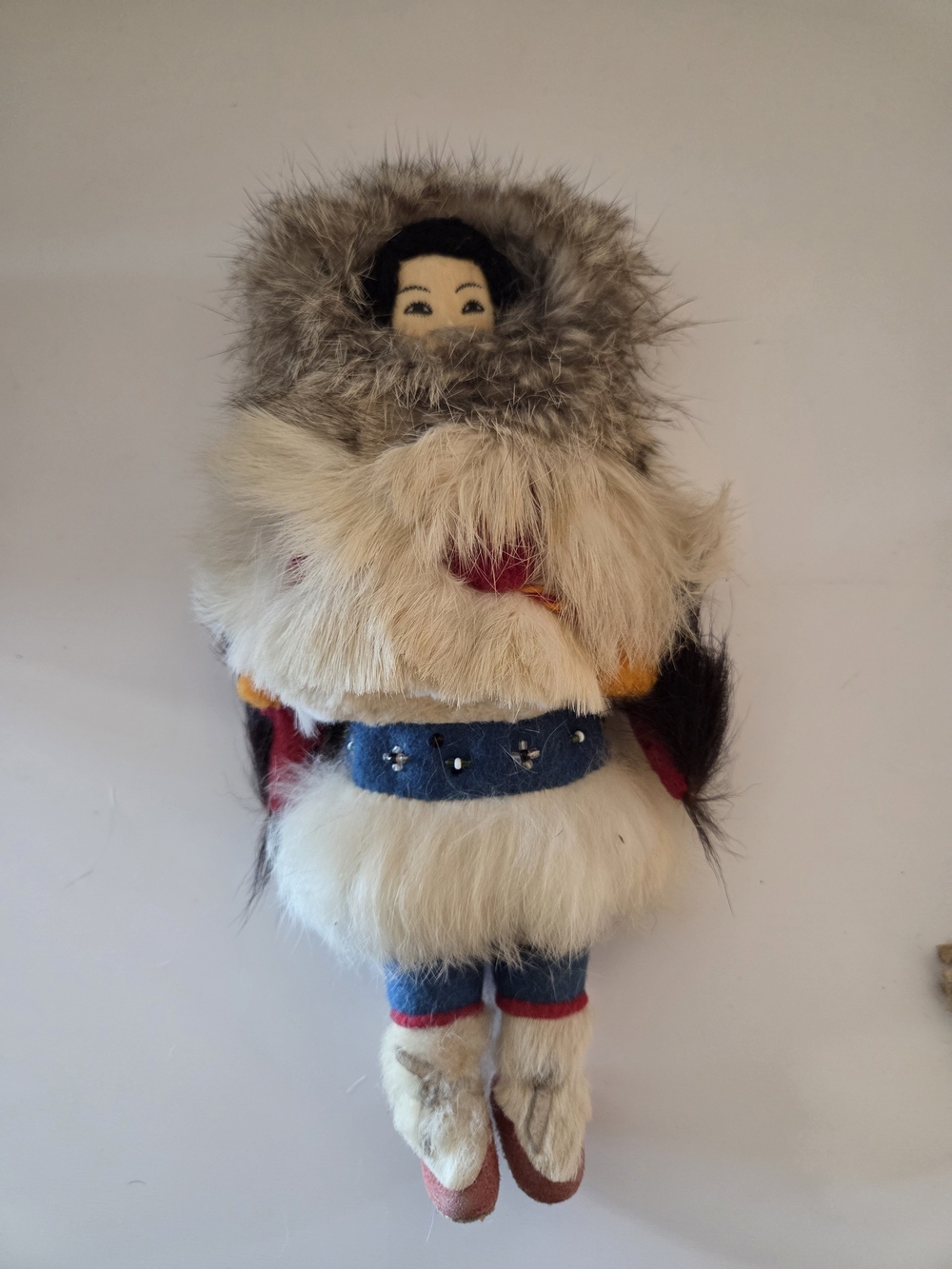 Vintage Artic Inuit Style Fur Parka Doll Handmade Folk Art